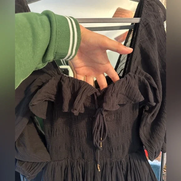 Free People Black Oasis Midi Dress - Picture 3 of 14